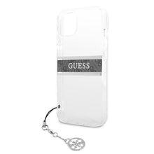 Заредете изображение във визуализатора на галерията – Guess GUHCP13SKB4GGR iPhone 13 mini 5,4" Transparent hardcase 4G Grey Strap Charm - TopMag

