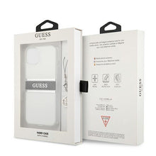 Заредете изображение във визуализатора на галерията – Guess GUHCP13SKB4GGR iPhone 13 mini 5,4" Transparent hardcase 4G Grey Strap Charm - TopMag
