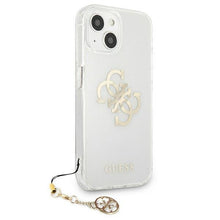 Заредете изображение във визуализатора на галерията – Guess GUHCP13SKS4GGO iPhone 13 mini 5,4" Transparent hardcase 4G Gold Charms Collection - TopMag
