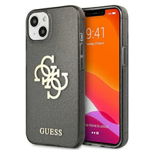 Заредете изображение във визуализатора на галерията – Guess GUHCP13SPCUGL4GBK iPhone 13 mini 5,4" czarny/black hard case Glitter 4G Big Logo - TopMag
