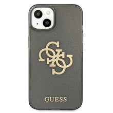Заредете изображение във визуализатора на галерията – Guess GUHCP13SPCUGL4GBK iPhone 13 mini 5,4" czarny/black hard case Glitter 4G Big Logo - TopMag
