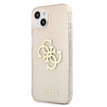 Заредете изображение във визуализатора на галерията – Guess GUHCP13SPCUGL4GGO iPhone 13 mini 5,4" złoty/gold hard case Glitter 4G Big Logo - TopMag
