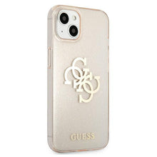 Заредете изображение във визуализатора на галерията – Guess GUHCP13SPCUGL4GGO iPhone 13 mini 5,4" złoty/gold hard case Glitter 4G Big Logo - TopMag
