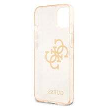 Заредете изображение във визуализатора на галерията – Guess GUHCP13SPCUGL4GGO iPhone 13 mini 5,4" złoty/gold hard case Glitter 4G Big Logo - TopMag
