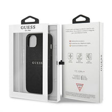 Заредете изображение във визуализатора на галерията – Guess GUHCP13SPSASBBK iPhone 13 mini 5,4" czarny/black Saffiano Strap - TopMag
