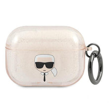 Заредете изображение във визуализатора на галерията – Karl Lagerfeld KLAPUKHGD AirPods Pro cover złoty/gold Glitter Karl`s Head - TopMag
