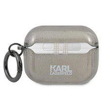 Заредете изображение във визуализатора на галерията – Karl Lagerfeld KLAPUKHGK AirPods Pro cover czarny/black Glitter Karl`s Head - TopMag
