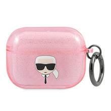 Заредете изображение във визуализатора на галерията – Karl Lagerfeld KLAPUKHGP AirPods Pro cover różowy/pink Glitter Karl`s Head - TopMag
