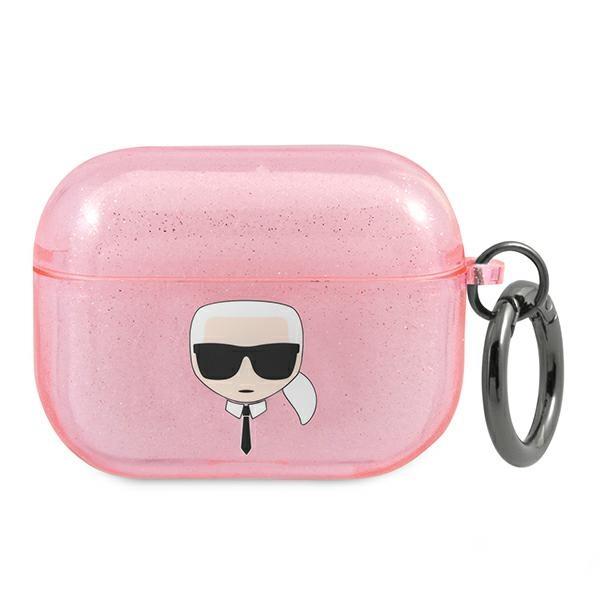 Karl Lagerfeld KLAPUKHGP AirPods Pro cover różowy/pink Glitter Karl`s Head - TopMag