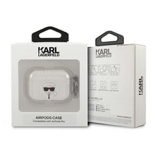 Заредете изображение във визуализатора на галерията – Karl Lagerfeld KLAPUKHGS AirPods Pro cover srebrny/silver Glitter Karl`s Head - TopMag
