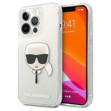 Заредете изображение във визуализатора на галерията – Karl Lagerfeld KLHCP13LKHTUGLS iPhone 13 Pro / 13 6,1" srebrny/silver hardcase Glitter Karl`s Head - TopMag
