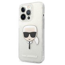 Заредете изображение във визуализатора на галерията – Karl Lagerfeld KLHCP13LKHTUGLS iPhone 13 Pro / 13 6,1" srebrny/silver hardcase Glitter Karl`s Head - TopMag
