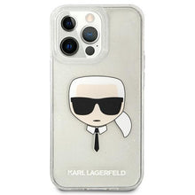 Заредете изображение във визуализатора на галерията – Karl Lagerfeld KLHCP13LKHTUGLS iPhone 13 Pro / 13 6,1" srebrny/silver hardcase Glitter Karl`s Head - TopMag
