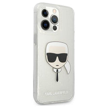 Заредете изображение във визуализатора на галерията – Karl Lagerfeld KLHCP13LKHTUGLS iPhone 13 Pro / 13 6,1" srebrny/silver hardcase Glitter Karl`s Head - TopMag
