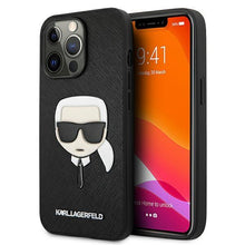 Заредете изображение във визуализатора на галерията – Karl Lagerfeld KLHCP13LSAKHBK iPhone 13 Pro / 13 6,1" czarny/black hardcase Saffiano Ikonik Karl`s Head - TopMag
