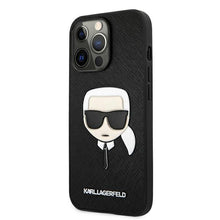 Заредете изображение във визуализатора на галерията – Karl Lagerfeld KLHCP13LSAKHBK iPhone 13 Pro / 13 6,1" czarny/black hardcase Saffiano Ikonik Karl`s Head - TopMag
