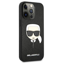 Заредете изображение във визуализатора на галерията – Karl Lagerfeld KLHCP13LSAKHBK iPhone 13 Pro / 13 6,1" czarny/black hardcase Saffiano Ikonik Karl`s Head - TopMag
