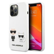 Заредете изображение във визуализатора на галерията – Karl Lagerfeld KLHCP13LSSKCW iPhone 13 Pro / 13 6,1" hardcase biały/white Silicone Karl &amp; Choupette - TopMag
