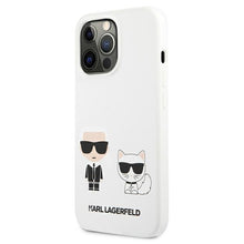 Заредете изображение във визуализатора на галерията – Karl Lagerfeld KLHCP13LSSKCW iPhone 13 Pro / 13 6,1" hardcase biały/white Silicone Karl &amp; Choupette - TopMag
