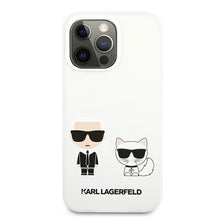 Заредете изображение във визуализатора на галерията – Karl Lagerfeld KLHCP13LSSKCW iPhone 13 Pro / 13 6,1" hardcase biały/white Silicone Karl &amp; Choupette - TopMag
