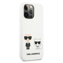 Заредете изображение във визуализатора на галерията – Karl Lagerfeld KLHCP13LSSKCW iPhone 13 Pro / 13 6,1" hardcase biały/white Silicone Karl &amp; Choupette - TopMag

