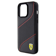 Заредете изображение във визуализатора на галерията – Ferrari Perforated Waves Metal Logo case for iPhone 15 Pro Max - black
