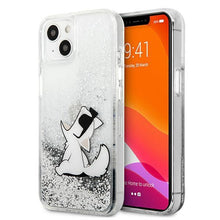 Заредете изображение във визуализатора на галерията – Karl Lagerfeld KLHCP13SGCFS iPhone 13 mini 5,4" srebrny/silver hardcase Liquid Glitter Choupette Fun - TopMag
