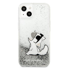 Заредете изображение във визуализатора на галерията – Karl Lagerfeld KLHCP13SGCFS iPhone 13 mini 5,4" srebrny/silver hardcase Liquid Glitter Choupette Fun - TopMag
