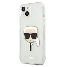 Заредете изображение във визуализатора на галерията – Karl Lagerfeld KLHCP13SKHTUGLS iPhone 13 mini 5,4" srebrny/silver hardcase Glitter Karl`s Head - TopMag
