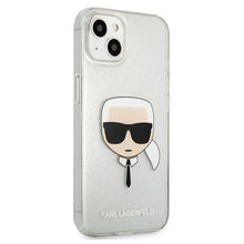 Заредете изображение във визуализатора на галерията – Karl Lagerfeld KLHCP13SKHTUGLS iPhone 13 mini 5,4" srebrny/silver hardcase Glitter Karl`s Head - TopMag

