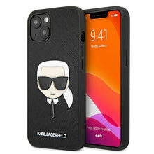 Заредете изображение във визуализатора на галерията – Karl Lagerfeld KLHCP13SSAKHBK iPhone 13 mini 5,4" czarny/black hardcase Saffiano Ikonik Karl`s Head - TopMag
