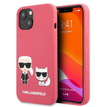 Заредете изображение във визуализатора на галерията – Karl Lagerfeld KLHCP13SSSKCP iPhone 13 mini 5,4" hardcase różowy/pink Silicone Karl &amp; Choupette - TopMag
