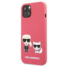 Заредете изображение във визуализатора на галерията – Karl Lagerfeld KLHCP13SSSKCP iPhone 13 mini 5,4" hardcase różowy/pink Silicone Karl &amp; Choupette - TopMag
