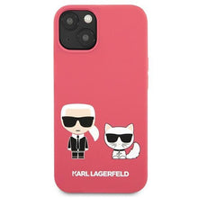 Заредете изображение във визуализатора на галерията – Karl Lagerfeld KLHCP13SSSKCP iPhone 13 mini 5,4" hardcase różowy/pink Silicone Karl &amp; Choupette - TopMag
