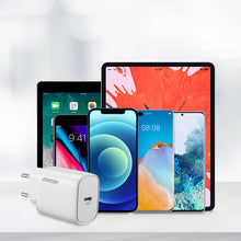 Заредете изображение във визуализатора на галерията – Joyroom Fast USB Type C PD Charger 20W EU Plug White (L-P201) - TopMag
