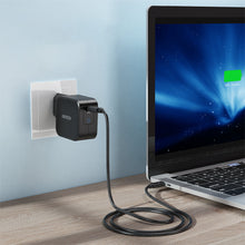 Заредете изображение във визуализатора на галерията – Choetech GaN USB Type C wall charger 61W Power Delivery black (Q6006) - TopMag

