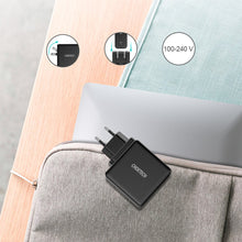 Заредете изображение във визуализатора на галерията – Choetech fast USB Type C wall charger PD 60W 3A black (Q4004-EU) - TopMag
