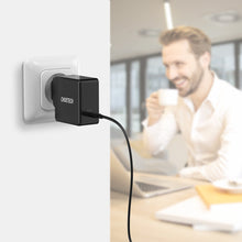 Заредете изображение във визуализатора на галерията – Choetech fast USB Type C wall charger PD 60W 3A black (Q4004-EU) - TopMag
