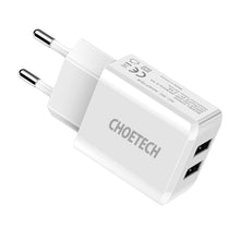 Заредете изображение във визуализатора на галерията – Choetech dual-port charger 2 x USB-A 10W 2A white (C0030) - TopMag

