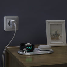 Заредете изображение във визуализатора на галерията – Choetech Qi 2in1 wireless charger for smartphones / Apple Watch with stand (MFI) USB Type C white (T317) - TopMag
