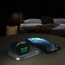 Заредете изображение във визуализатора на галерията – Choetech Qi 2in1 wireless charger for smartphones / Apple Watch with stand (MFI) USB Type C white (T317) - TopMag
