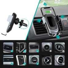 Заредете изображение във визуализатора на галерията – Choetech wireless car smartphone charger Qi 15W with phone holder 3in1 windshield cockpit air vent black (T542-S) - TopMag
