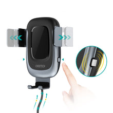 Заредете изображение във визуализатора на галерията – Choetech wireless car smartphone charger Qi 15W with phone holder 3in1 windshield cockpit air vent black (T542-S) - TopMag
