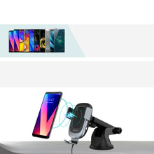 Заредете изображение във визуализатора на галерията – Choetech wireless car smartphone charger Qi 15W with phone holder 3in1 windshield cockpit air vent black (T542-S) - TopMag

