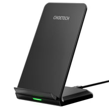 Заредете изображение във визуализатора на галерията – Choetech two-coil fast wireless charger 15W stand black + 1.2m micro USB cable (T524-F) - TopMag
