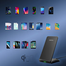 Заредете изображение във визуализатора на галерията – Choetech two-coil fast wireless charger 15W stand black + 1.2m micro USB cable (T524-F) - TopMag
