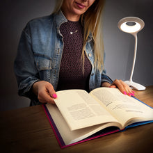 Заредете изображение във визуализатора на галерията – Wireless LED reading lamp with clip + white micro USB cable - TopMag
