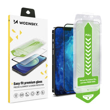 Заредете изображение във визуализатора на галерията – 9H tempered glass with mounting frame for iPhone 14 Plus Wozinsky Premium Glass - black
