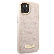 Заредете изображение във визуализатора на галерията – Guess GUHMP14SU4GPRP iPhone 14 6.1" pink/pink hard case 4G Logo Plate MagSafe
