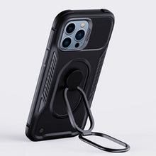 Заредете изображение във визуализатора на галерията – Joyroom Dual Hinge case for iPhone 14 Pro armored case with a stand and a ring holder black
